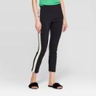 Women's Mid-rise Color Blocked Skinny Ankle Length Pull-on Pants - Who What Wear Black