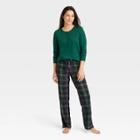 Women's Henley Top And Pants Pajama Set - Stars Above Navy Blue