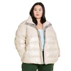 Women's Plus Size Snake Print Lined Puffer Jacket - Sandy Liang X Target White