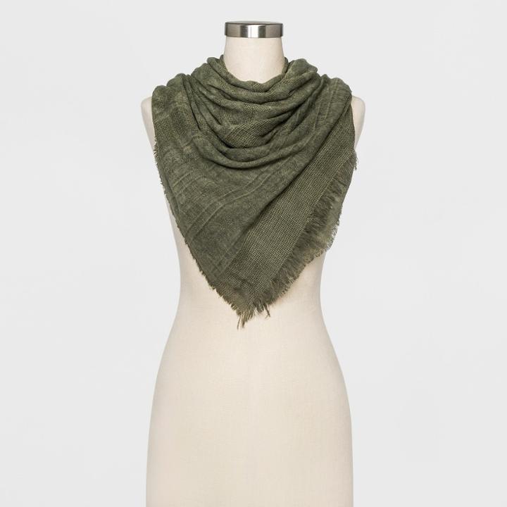 Women's Large Square Scarf - Universal Thread Olive (green)