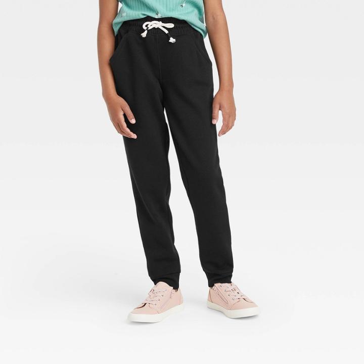 Girls' Fleece Jogger Pants - Cat & Jack Black