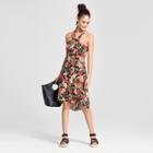 Women's Floral Print Front Twist Dress - Mossimo Red