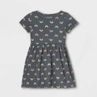 Toddler Girls' Knit Short Sleeve Dress - Cat & Jack Charcoal Gray