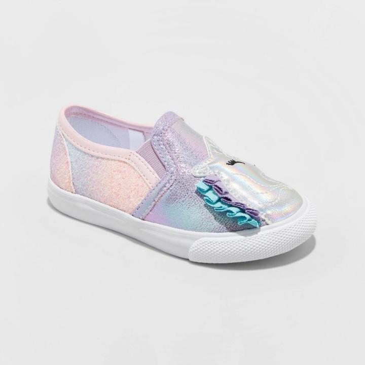 Toddler Girls' Areli Twin Gore Glitter Sneakers - Cat & Jack Purple 5, Toddler Girl's