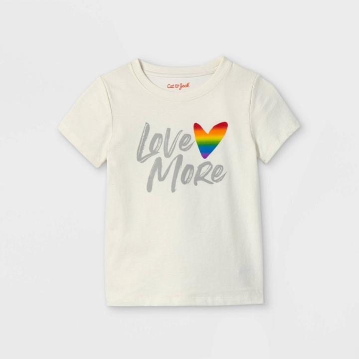 Toddler Boys' 'love More' Graphic Short Sleeve T-shirt - Cat & Jack Cream