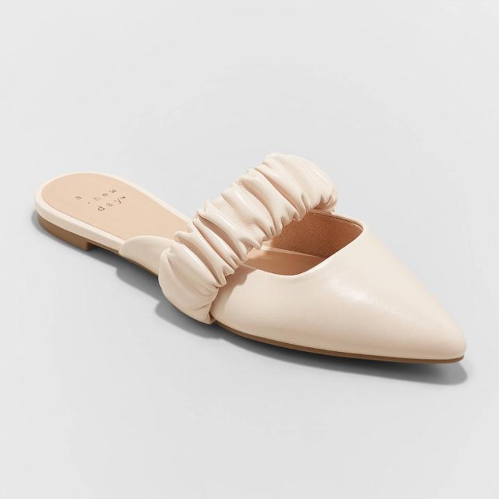 Women's Celeste Wide Width Mules - A New Day Off-white