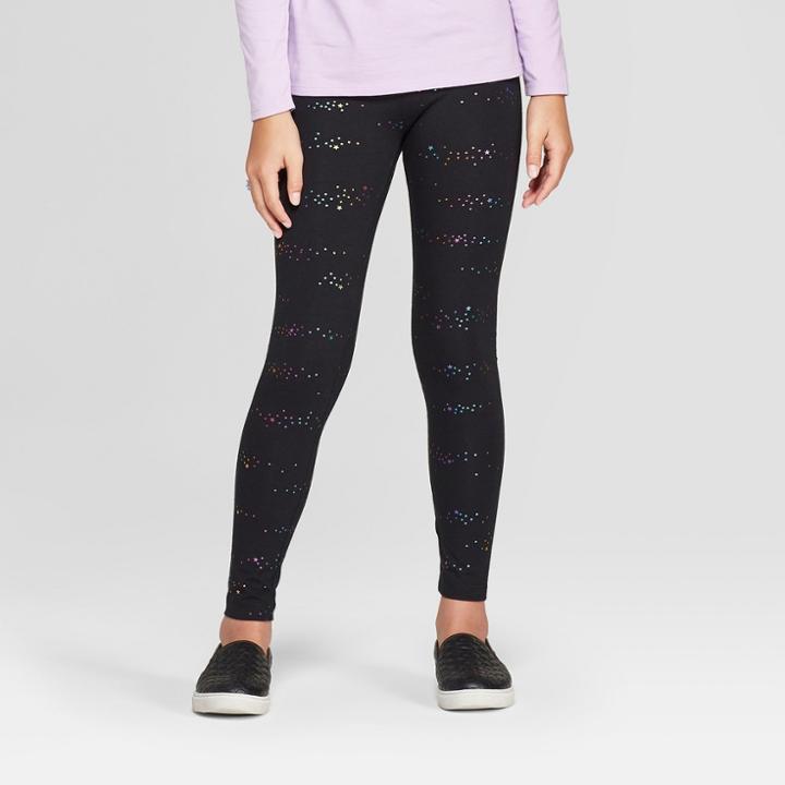 Girls' Leggings - Cat & Jack Black S, Girl's,