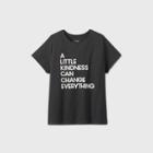 Women's Plus Size Short Sleeve 'a Little Kindness' Graphic T-shirt - Cat & Jack Dark Gray
