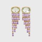 Glass Cascasing Stones Drop Earrings - A New Day Purple