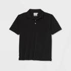 Men's Big & Tall Standard Fit Short Sleeve Collared T-shirt - Goodfellow & Co Black