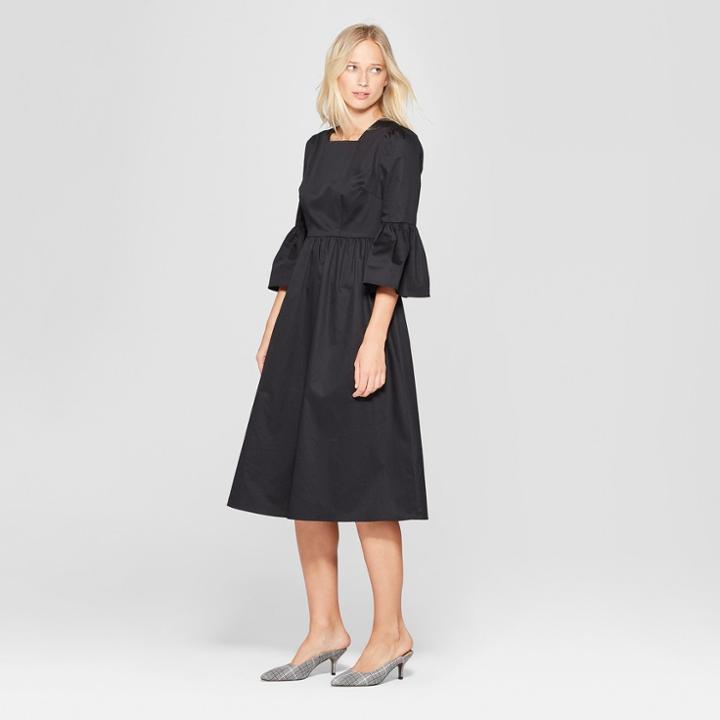 Women's 3/4 Lampshade Sleeve Maxi Dress - Who What Wear Black