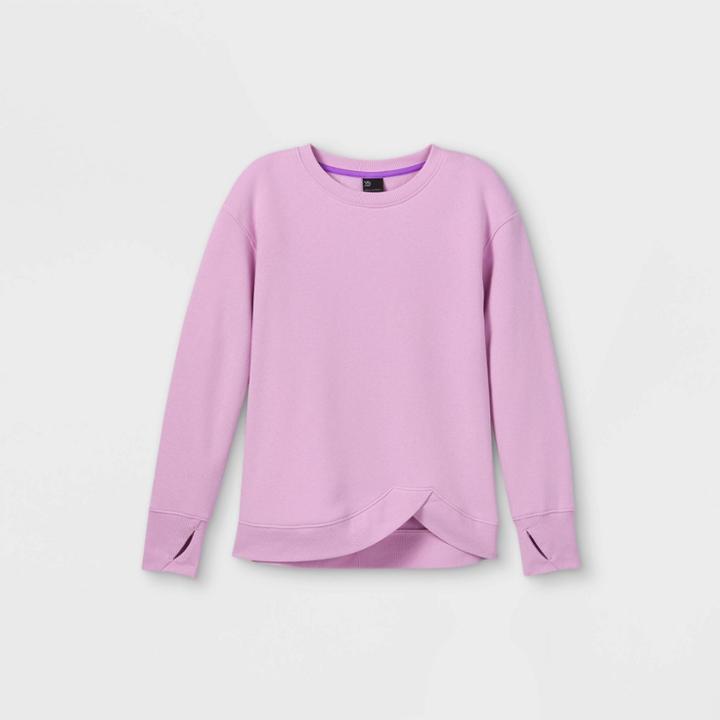 Girls' Fleece Pullover Sweatshirt - All In Motion Violet