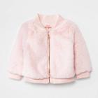 Baby Girls' Fur Bomber Jacket - Cat & Jack Pink Newborn
