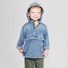 Genuine Kids From Oshkosh Toddler Boys' Denim Hooded Pullover Jacket - Medium Wash