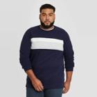 Men's Tall Regular Fit Fleece Crew Sweatshirt - Goodfellow & Co Xavier Navy