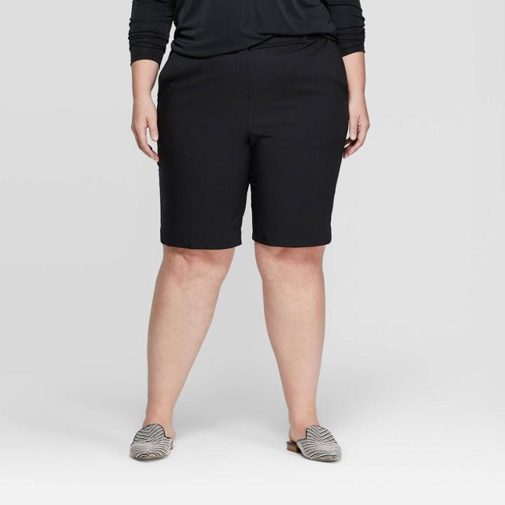 Women's Plus Size Bermuda Shorts - Prologue Black