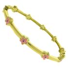Distributed By Target Ellen 18k Gold Overlay Enamel Flower Design Bangle - Pink, Girl's