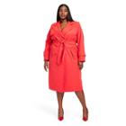 Women's Plus Size Strong Shoulder Trench Coat - Sergio Hudson X Target Red