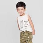 Toddler Boys' Henley 'cheetah' Pocket Tank Top - Art Class White