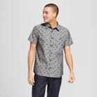Men's Dc Comics Batman Short Sleeve Icon Woven Button-down Shirt - Grey
