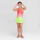 Girls' Water Melon Print One Piece Swimsuit With Skirt 2pc Set - Cat & Jack Pink