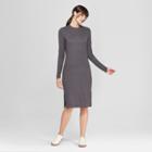 Women's Long Sleeve Knit Midi Dress - Prologue Gray