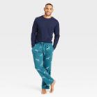 Men's Deer Print Microfleece Pajama Set - Goodfellow & Co Turquoise Blue