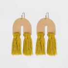 U Shape With Tassel Drop Earrings - Universal Thread Yellow