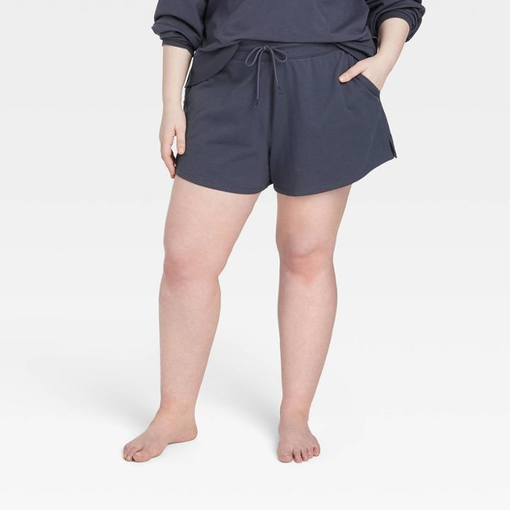 Women's Plus Size French Terry Shorts 3.5 - All In Motion Gray