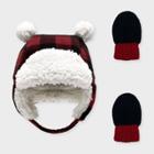Baby Girls' Buffalo Plaid Trapper And Magic Mittens Set - Cat & Jack Red