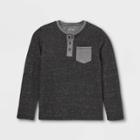Boys' Double Knit Long Sleeve T-shirt - Cat & Jack Black