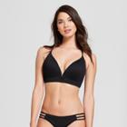 Women's Dream V-wire Ribbed Lightly Lined Bikini Top - Shade & Shore Black Ribbed