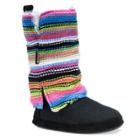 Women's Muk Luks Trisha Striped Sweater Knit Slipper Boots - Rainbow M(7-8), Size: M (7-8),