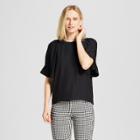 Women's Short Exaggerated Sleeve Blouse - Who What Wear Black