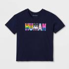 Fifth Sun Pride Gender Inclusive Junior's Extended Size Human T-shirt - Navy