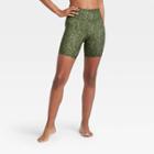 Women's Contour Power Waist High-waisted Shorts 7 - All In Motion Olive Green