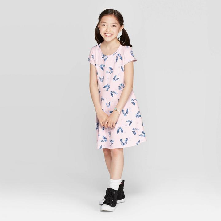 Girls' Dog Print Knit Dress - Cat & Jack Pink