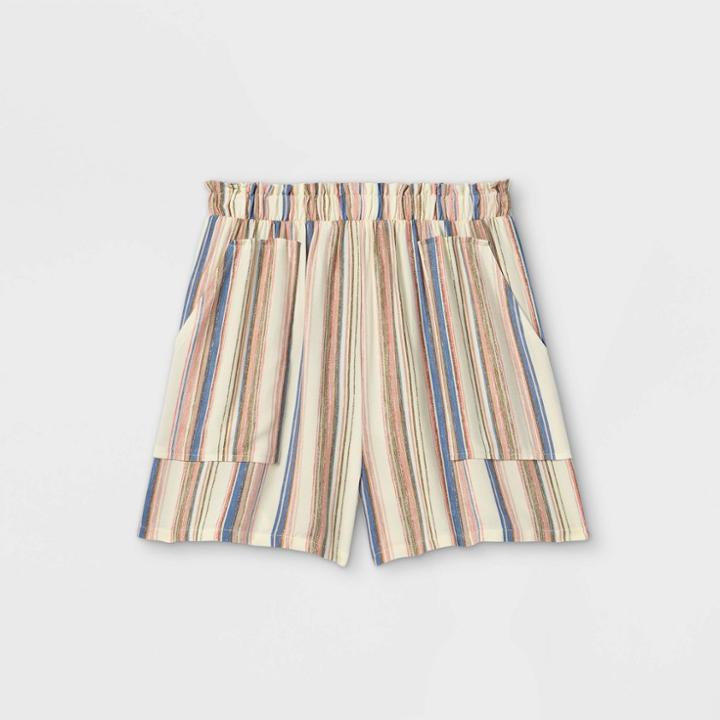 Girls' Smocked Waist Shorts - Art Class Xs,