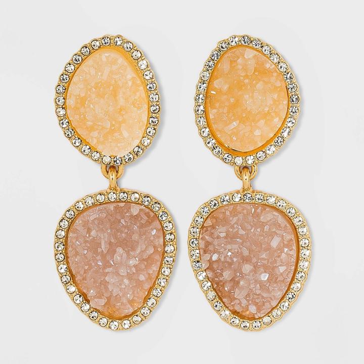 Sugarfix By Baublebar Two-tone Druzy Drop Earrings - Beige
