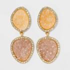 Sugarfix By Baublebar Two-tone Druzy Drop Earrings - Beige