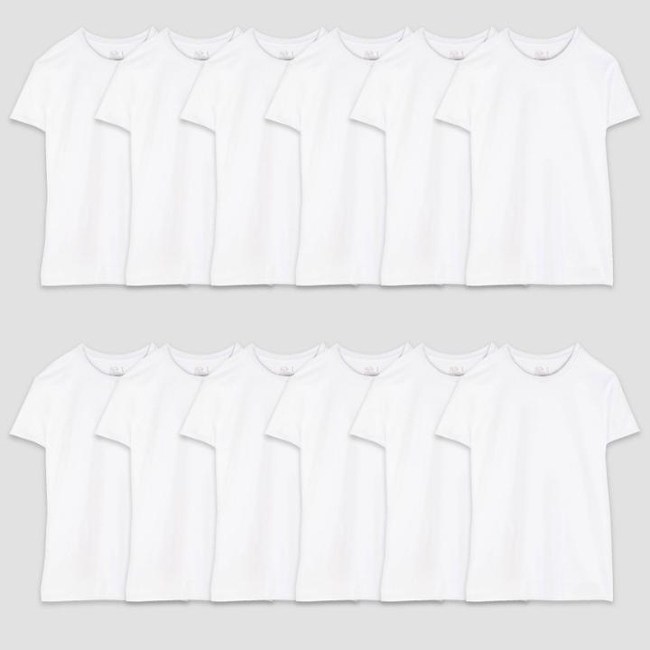 Fruit Of The Loom Men's 12pk Crew Neck Short Sleeve T-shirt - White