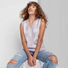 Women's V-neck Printed Sweater Vest - Wild Fable Lavender Floral Xs, Purple Floral