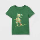 Toddler Boys' Floral T-rex Graphic Short Sleeve T-shirt - Cat & Jack Green