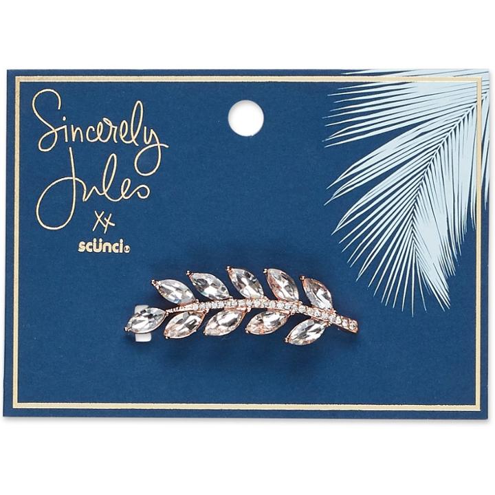 Sincerely Jules By Scunci Sincerely Jules By Scnci Crystal Leaf Jeanwire Barrette - 6cm,