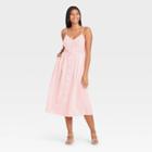 Women's Sleeveless Button-front Dress - A New Day Pink