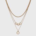 Worn Gold Layered Chain Necklace - Universal Thread Gold