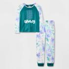 Girls' 2pc Tie-dye Long Sleeve Pajama Set - Cat & Jack Dark Green