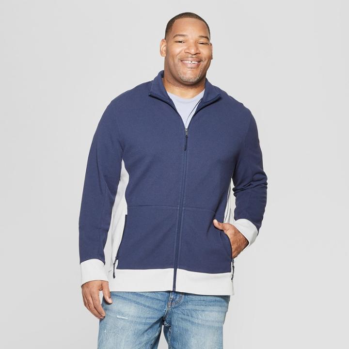 Men's Tall Long Sleeve Track Jacket - Goodfellow & Co Jamestown Blue