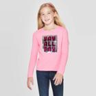 Girls' Long Sleeve Flip Sequin Yay All Day T-shirt - Cat & Jack Bright Pink
