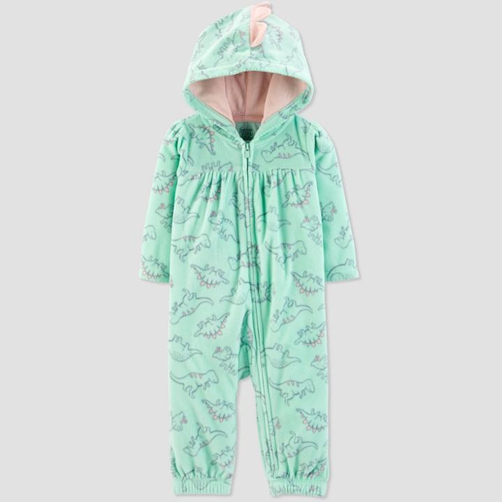 Baby Girls' Dino Romper - Just One You Made By Carter's Mint Newborn, Girl's, Green
